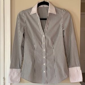 Express Design Studio Striped Button Down Sz XS